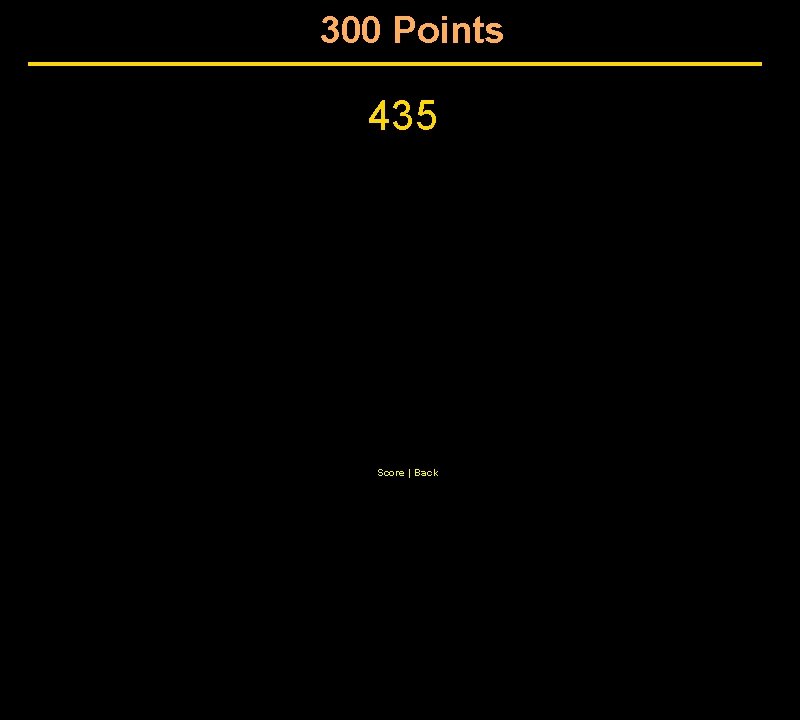 300 Points 435 Score | Back 