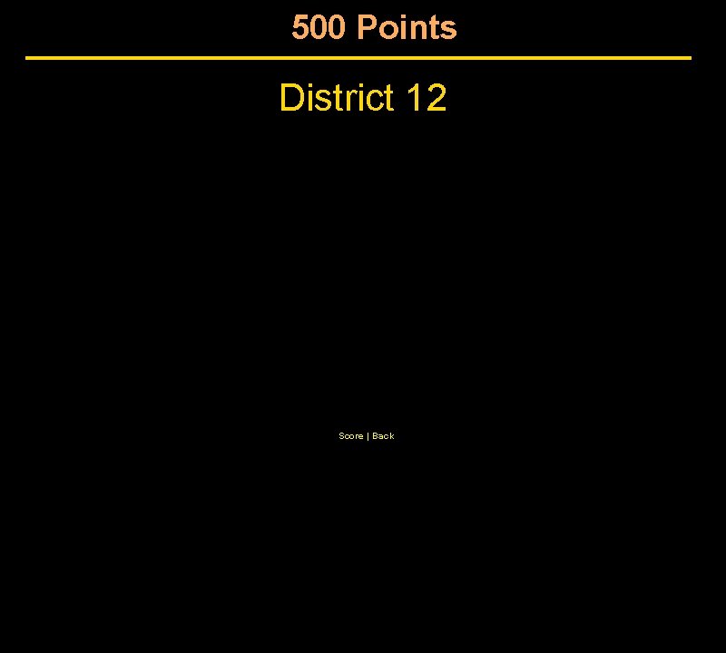 500 Points District 12 Score | Back 