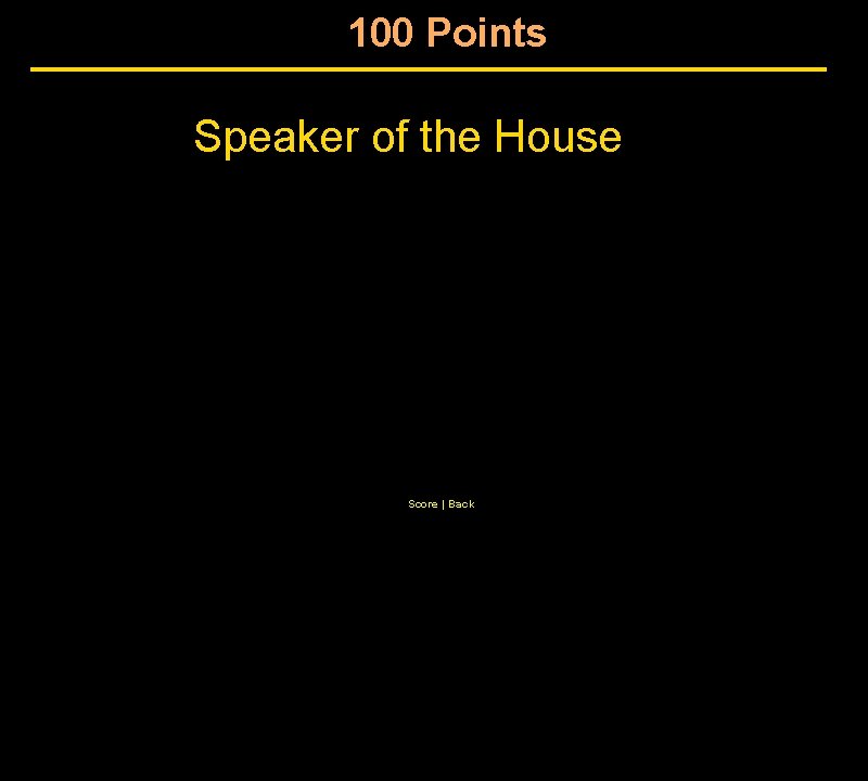100 Points Speaker of the House Score | Back 