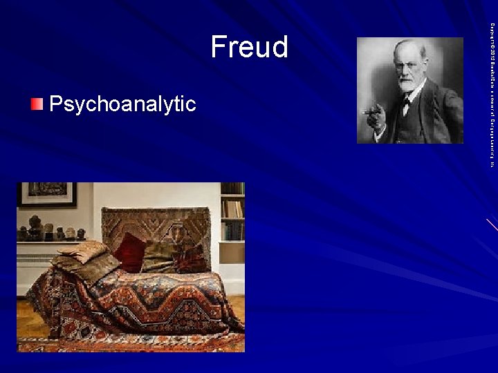 Psychoanalytic Copyright © 2012 Brooks/Cole, a division of Cengage Learning, Inc. Freud 