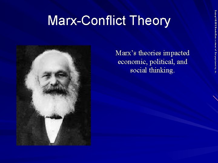 Marx’s theories impacted economic, political, and social thinking. Copyright © 2012 Brooks/Cole, a division