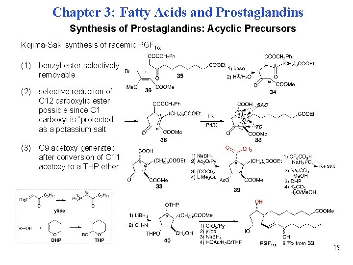 Chapter 3: Fatty Acids and Prostaglandins Synthesis of Prostaglandins: Acyclic Precursors Kojima-Saki synthesis of