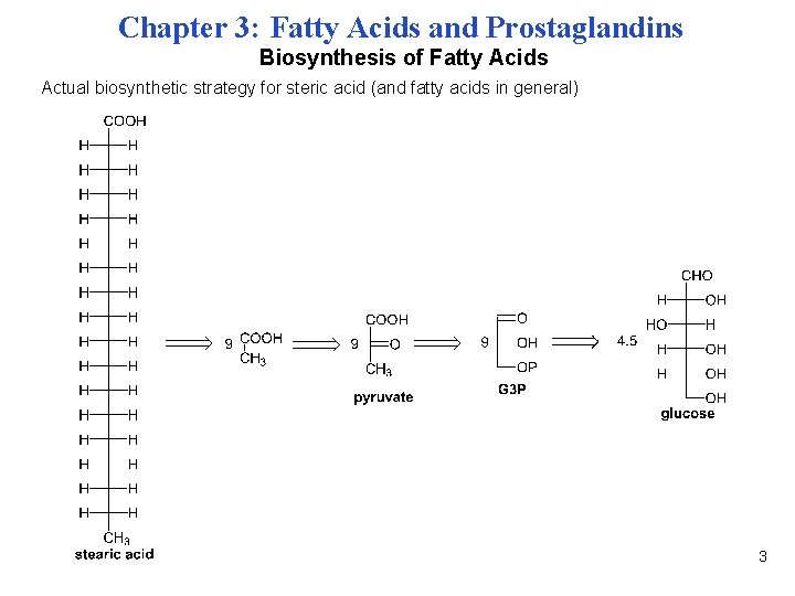 Chapter 3: Fatty Acids and Prostaglandins Biosynthesis of Fatty Acids Actual biosynthetic strategy for