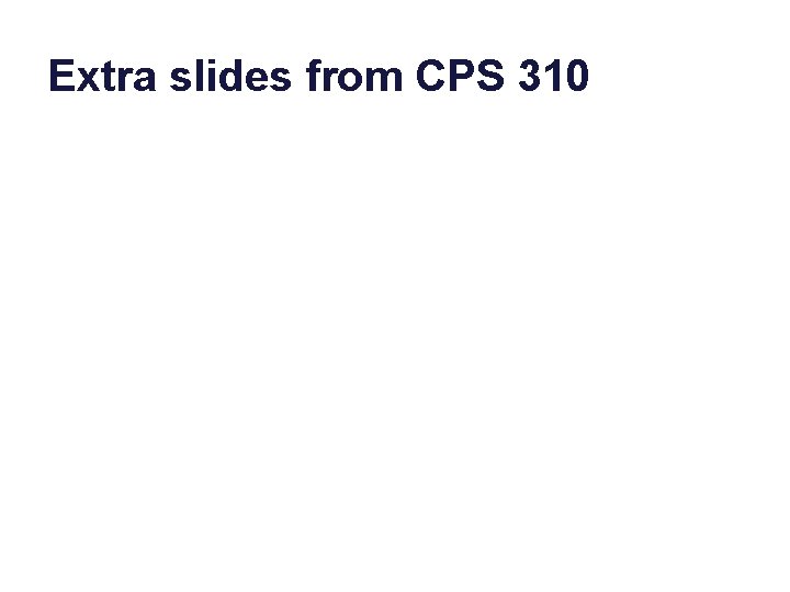 Extra slides from CPS 310 