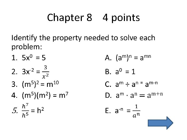 Chapter 8 4 points • 