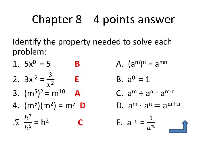 Chapter 8 4 points answer • 