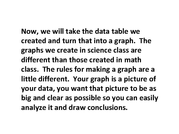 Now, we will take the data table we created and turn that into a