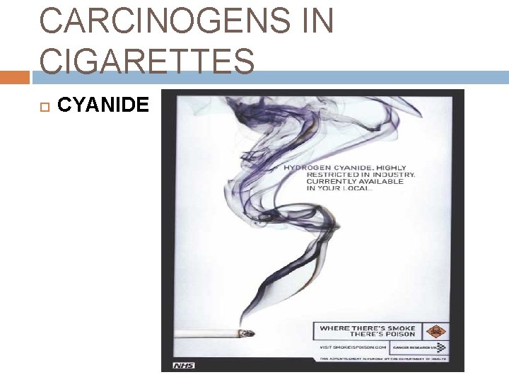 CARCINOGENS IN CIGARETTES CYANIDE 