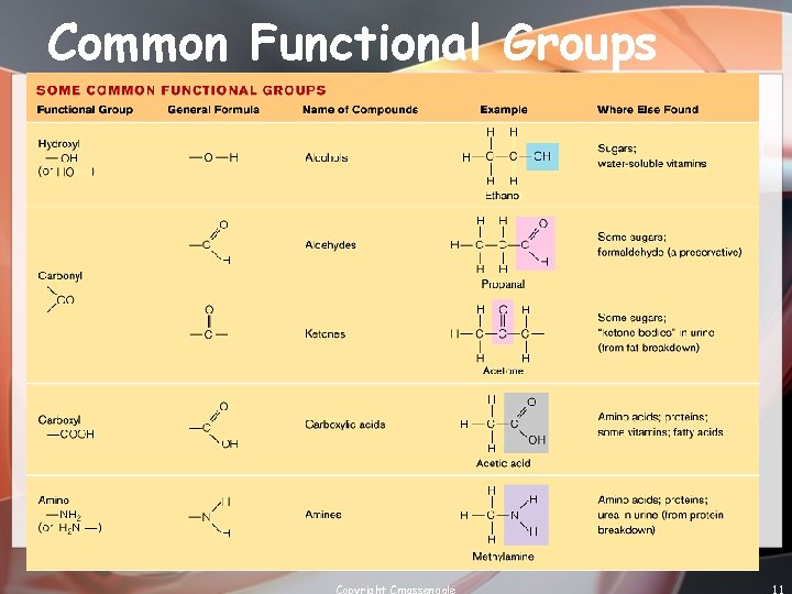 Common Functional Groups Copyright Cmassengale 11 