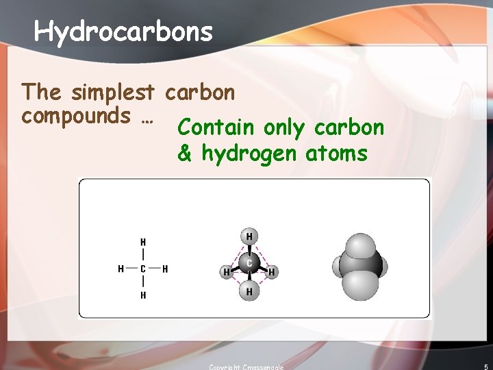 Hydrocarbons The simplest carbon compounds … Contain only carbon & hydrogen atoms Copyright Cmassengale