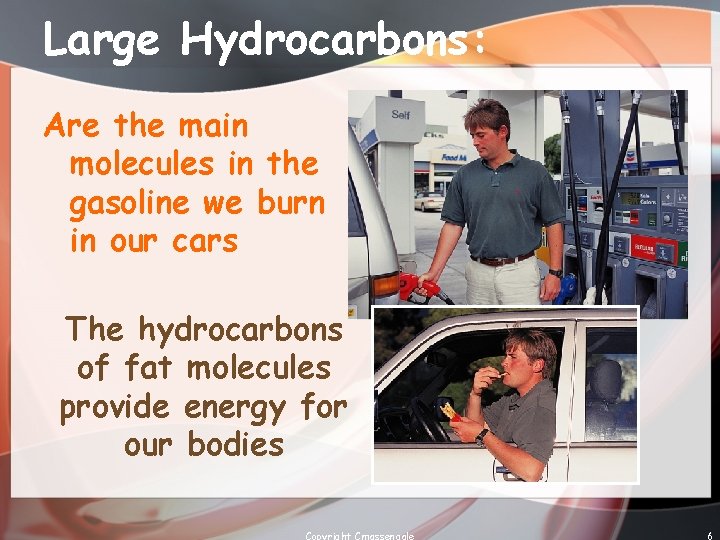 Large Hydrocarbons: Are the main molecules in the gasoline we burn in our cars
