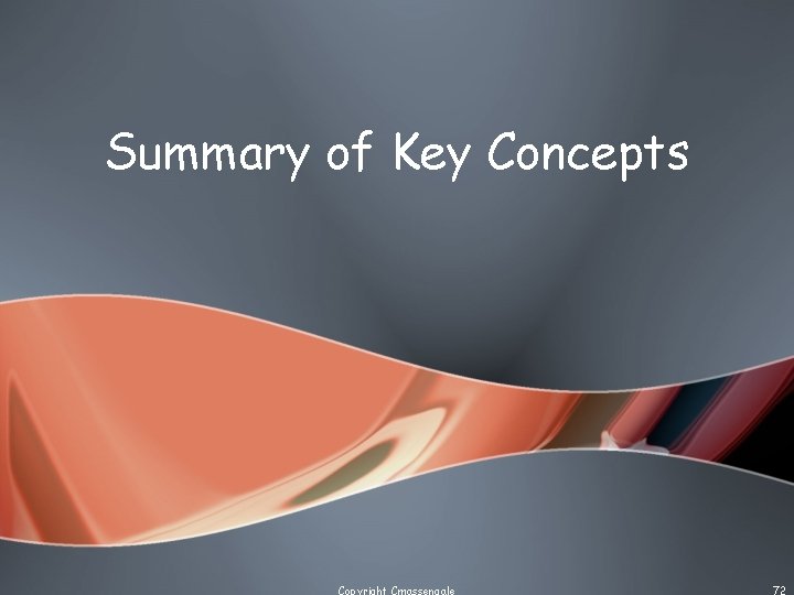 Summary of Key Concepts Copyright Cmassengale 72 