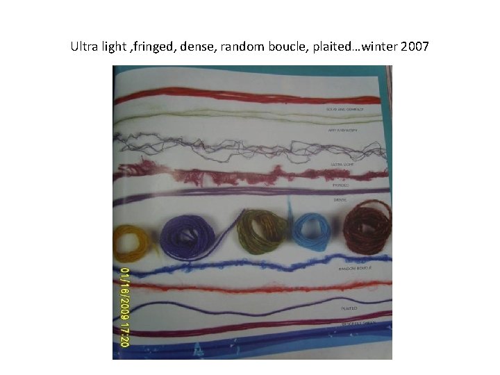 Ultra light , fringed, dense, random boucle, plaited…winter 2007 