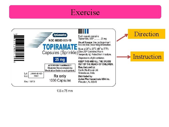 Exercise Direction Instruction 