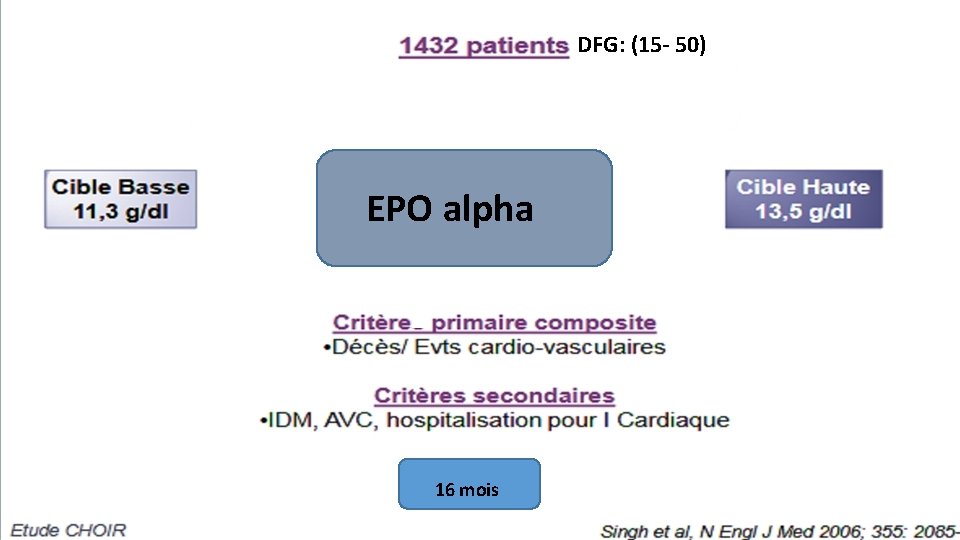 DFG: (15 - 50) EPO alpha 16 mois 