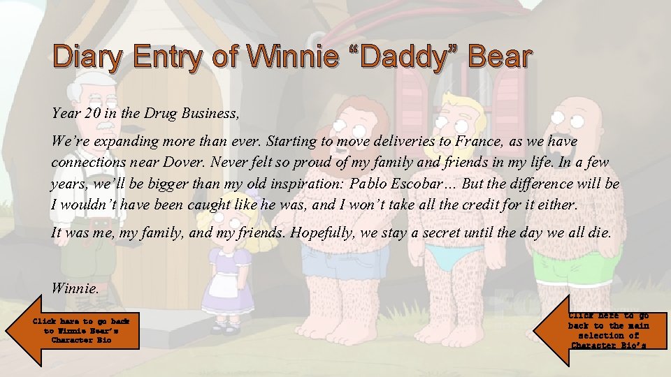Diary Entry of Winnie “Daddy” Bear Year 20 in the Drug Business, We’re expanding