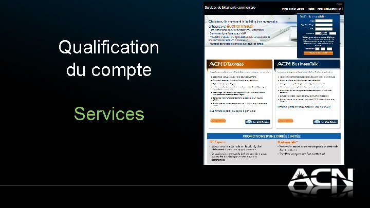 Qualification du compte Services 