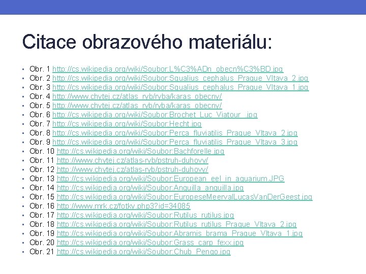 Citace obrazového materiálu: • • • • • • Obr. 1 http: //cs. wikipedia.