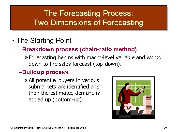 The Forecasting Process: Two Dimensions of Forecasting • The Starting Point – Breakdown process