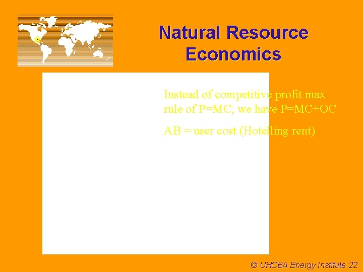 Natural Resource Economics Instead of competitive profit max rule of P=MC, we have P=MC+OC