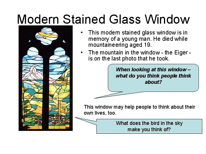 Modern Stained Glass Window • This modern stained glass window is in memory of