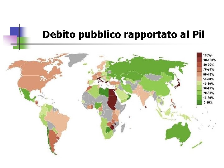 Debito pubblico rapportato al Pil 