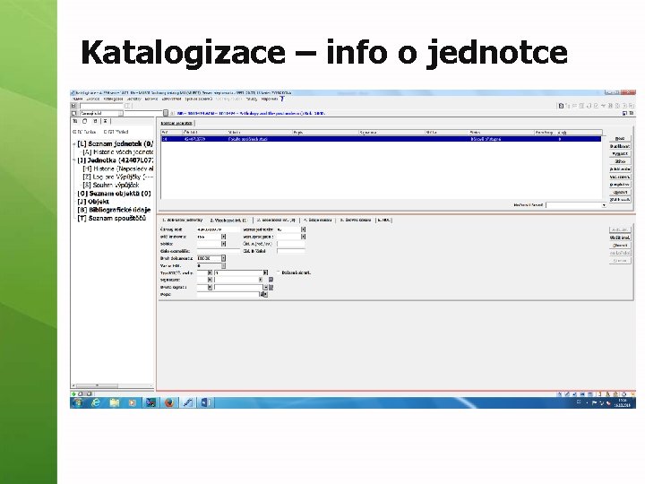 Katalogizace – info o jednotce 