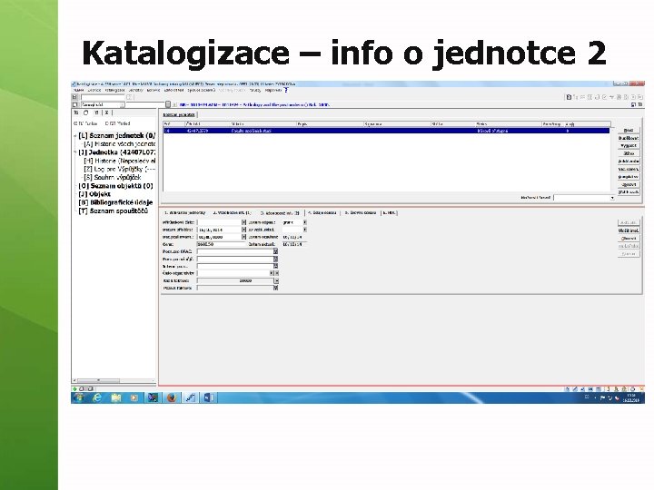 Katalogizace – info o jednotce 2 