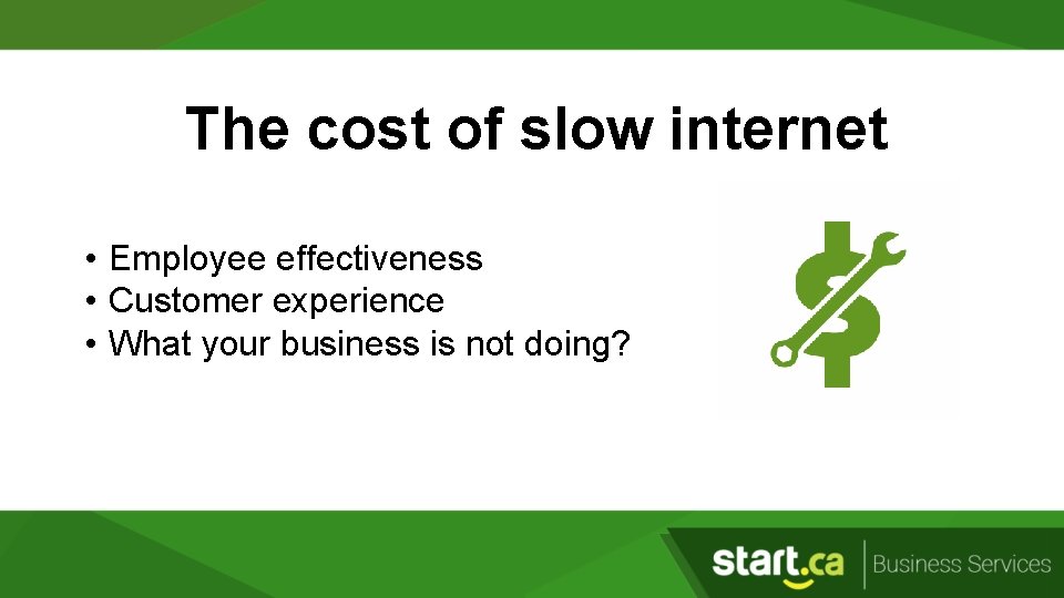 The cost of slow internet • Employee effectiveness • Customer experience • What your