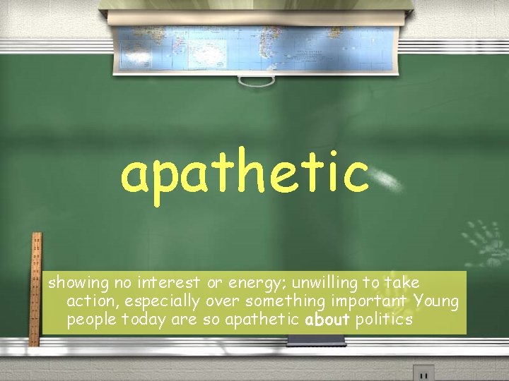 apathetic showing no interest or energy; unwilling to take action, especially over something important