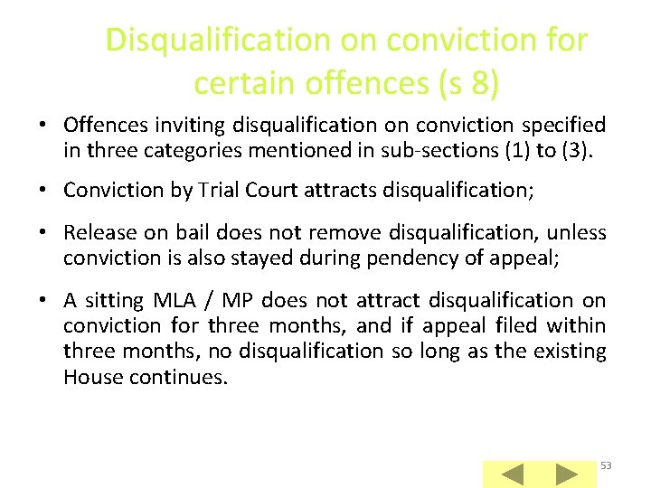 Disqualification on conviction for certain offences (s 8) • Offences inviting disqualification on conviction