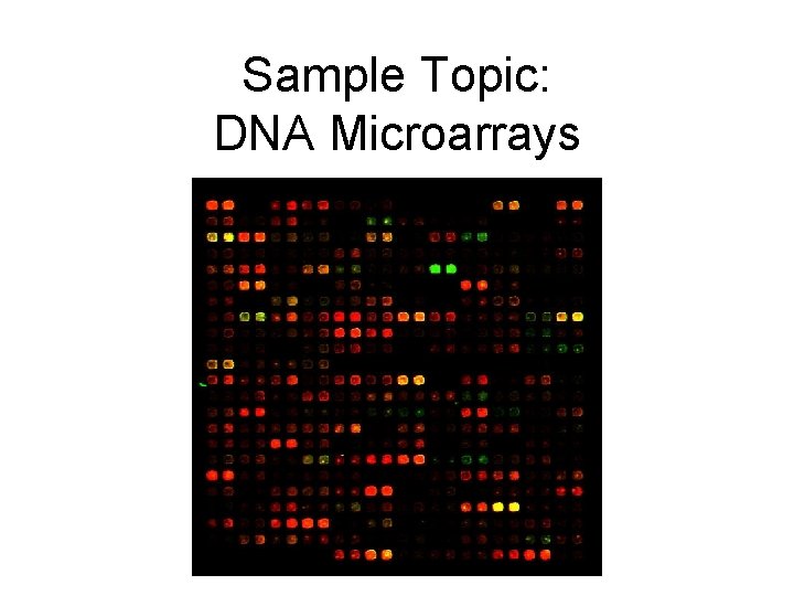 Sample Topic: DNA Microarrays 