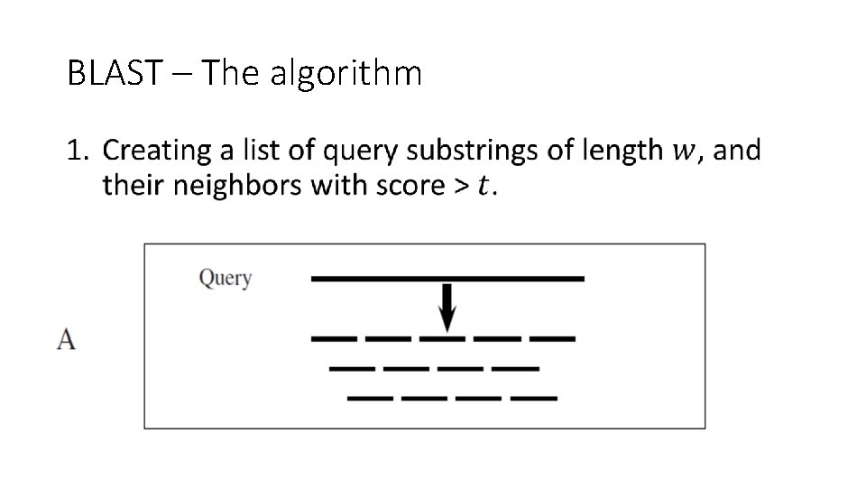 BLAST – The algorithm • 