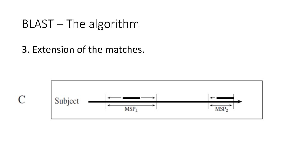BLAST – The algorithm 3. Extension of the matches. 