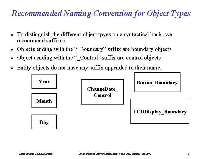 Recommended Naming Convention for Object Types ¨ To distinguish the different object tpyes on