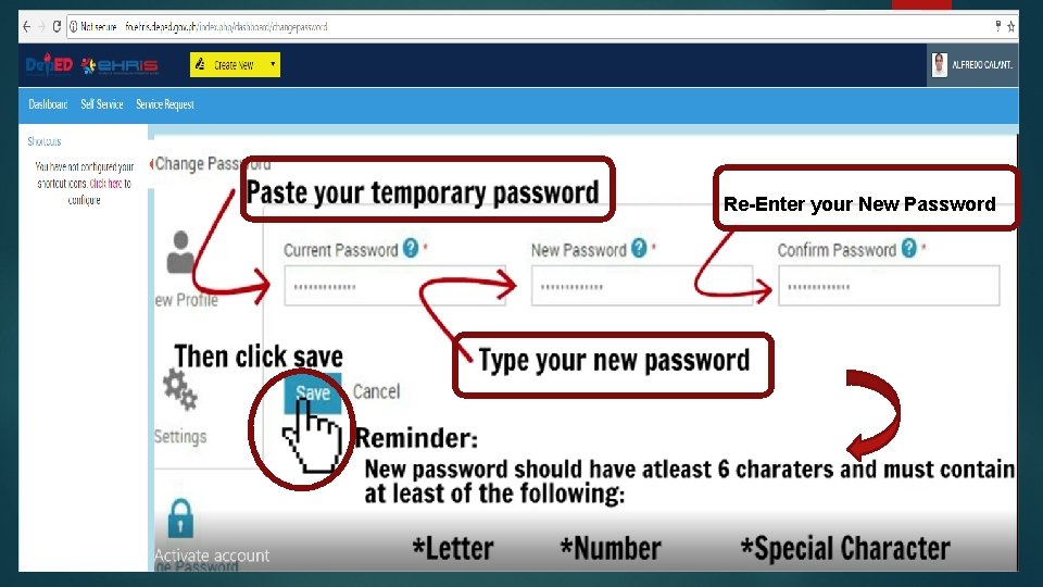 Re-Enter your New Password 