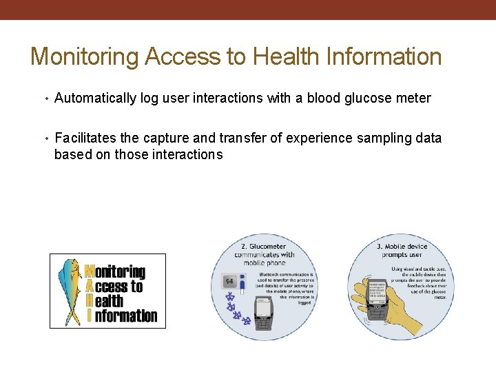 Monitoring Access to Health Information • Automatically log user interactions with a blood glucose