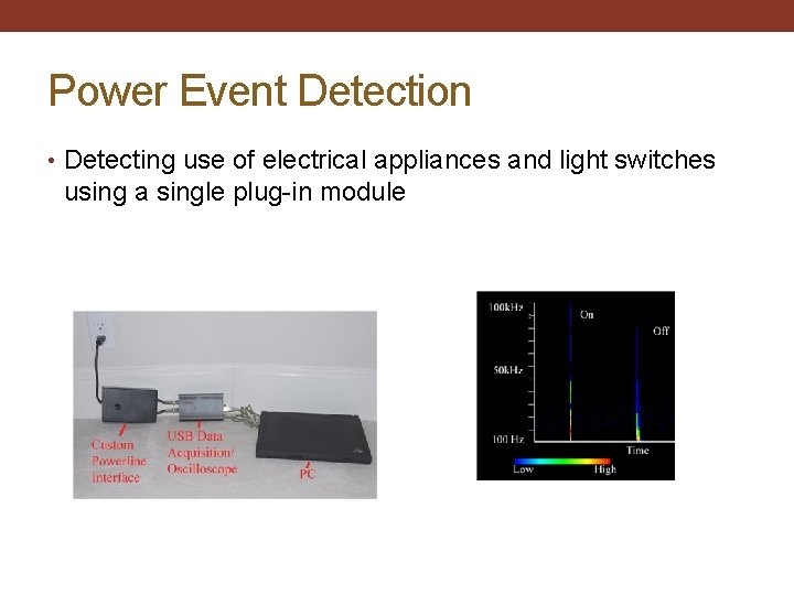 Power Event Detection • Detecting use of electrical appliances and light switches using a