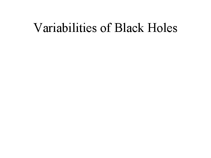 Variabilities of Black Holes 