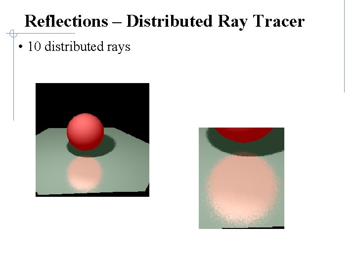 Reflections – Distributed Ray Tracer • 10 distributed rays 