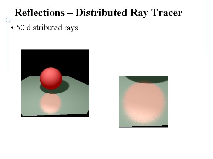 Reflections – Distributed Ray Tracer • 50 distributed rays 
