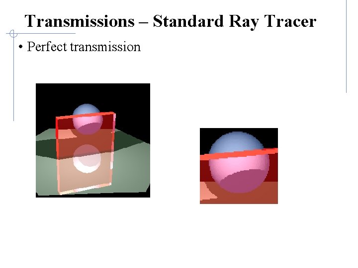 Transmissions – Standard Ray Tracer • Perfect transmission 