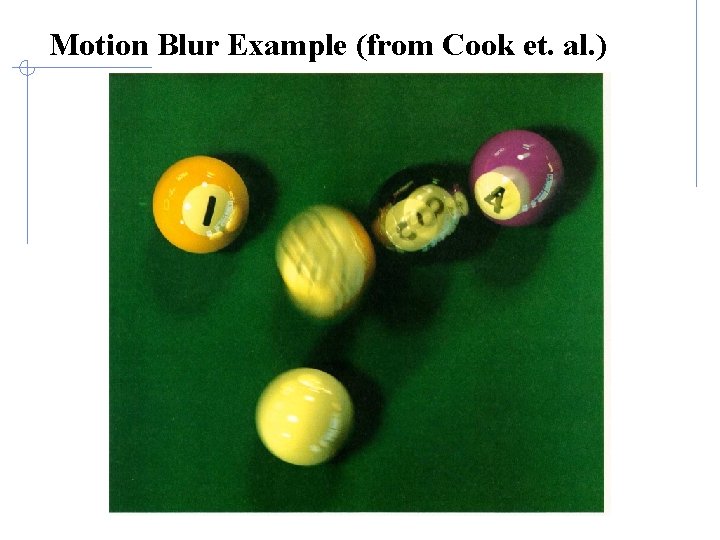 Motion Blur Example (from Cook et. al. ) 