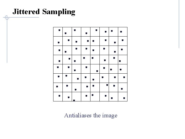 Jittered Sampling Antialiases the image 