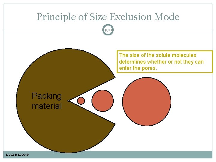 Principle of Size Exclusion Mode 109 The size of the solute molecules determines whether