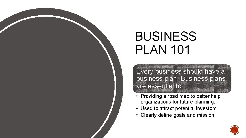 BUSINESS PLAN 101 Every business should have a business plan. Business plans are essential