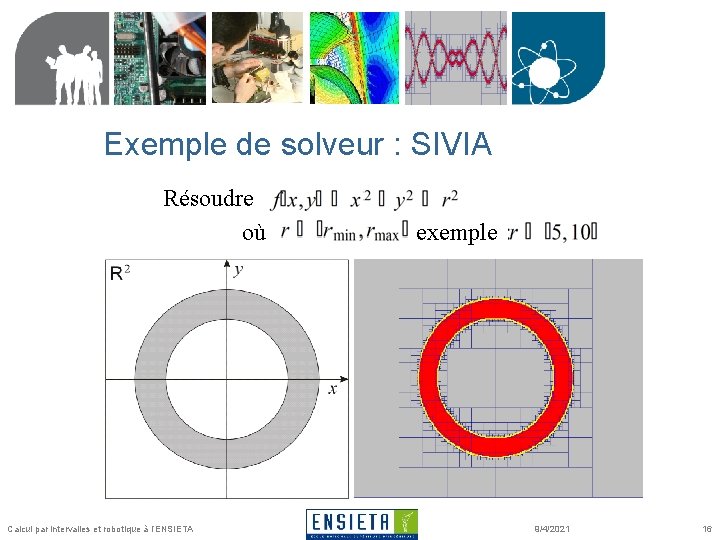 Exemple de solveur : SIVIA Résoudre où Calcul par intervalles et robotique à l’ENSIETA