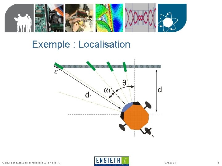 Exemple : Localisation Calcul par intervalles et robotique à l’ENSIETA 9/4/2021 8 