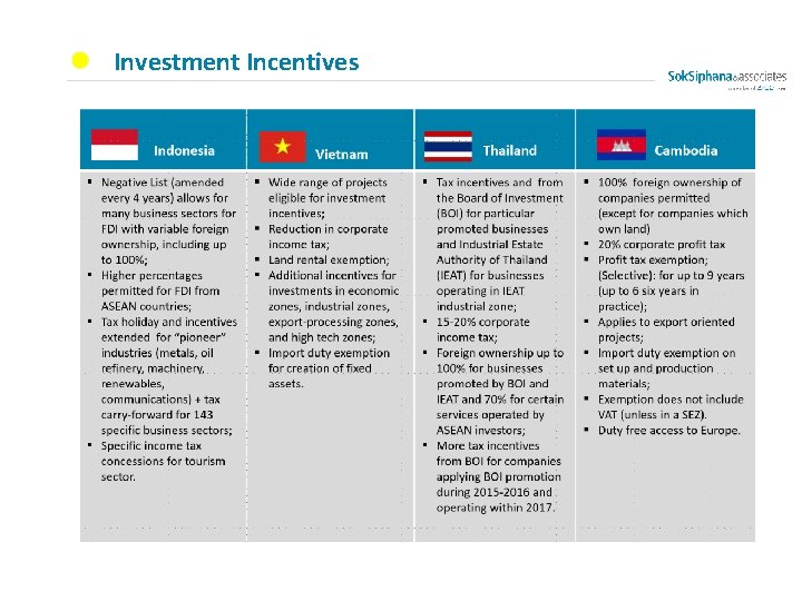 Investment Incentives 