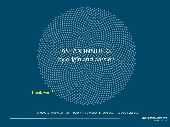 ASEAN INSIDERS by origin and passion Thank you! CAMBODIA | INDONESIA | LAOS |